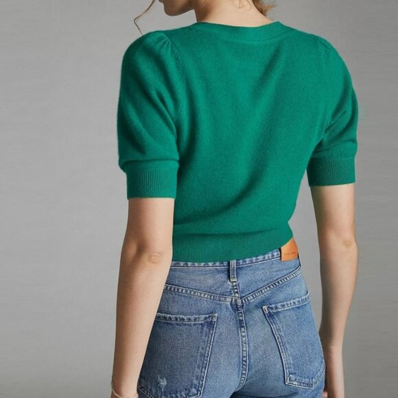 Maeve Green Button-Up Cardigan - Picture 2 of 13